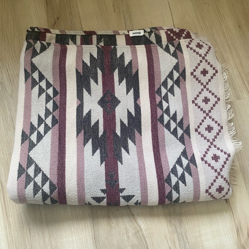 Aztec print Garage poncho Cape woven blanket scarf